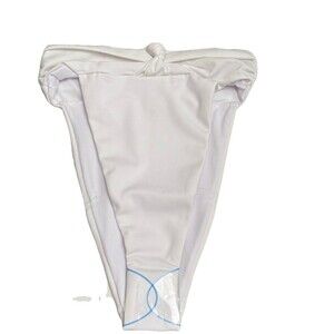 ASOS Women's US Size 4 White Knot Front High Leg High Waist Bikini Bottom NWT